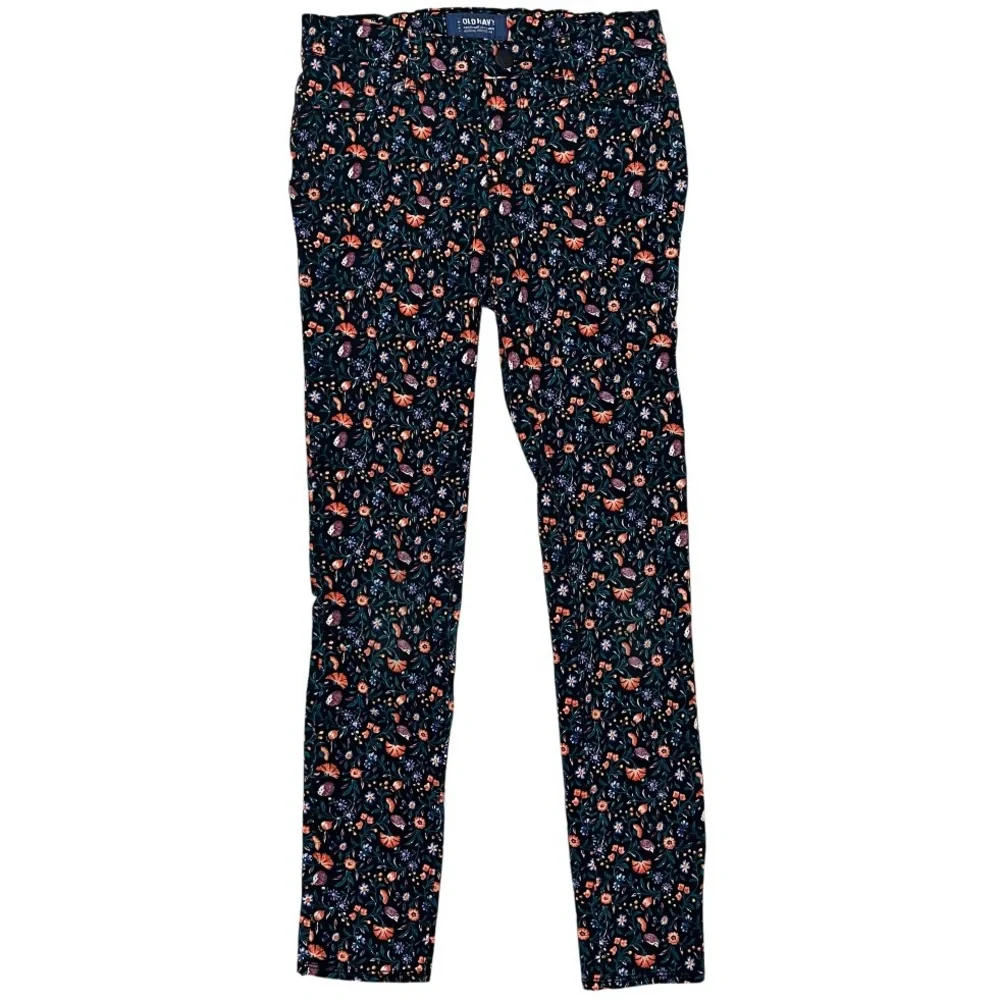 Old Navy Rockstar Jeggings Girls 12 Black Hedgehog Floral